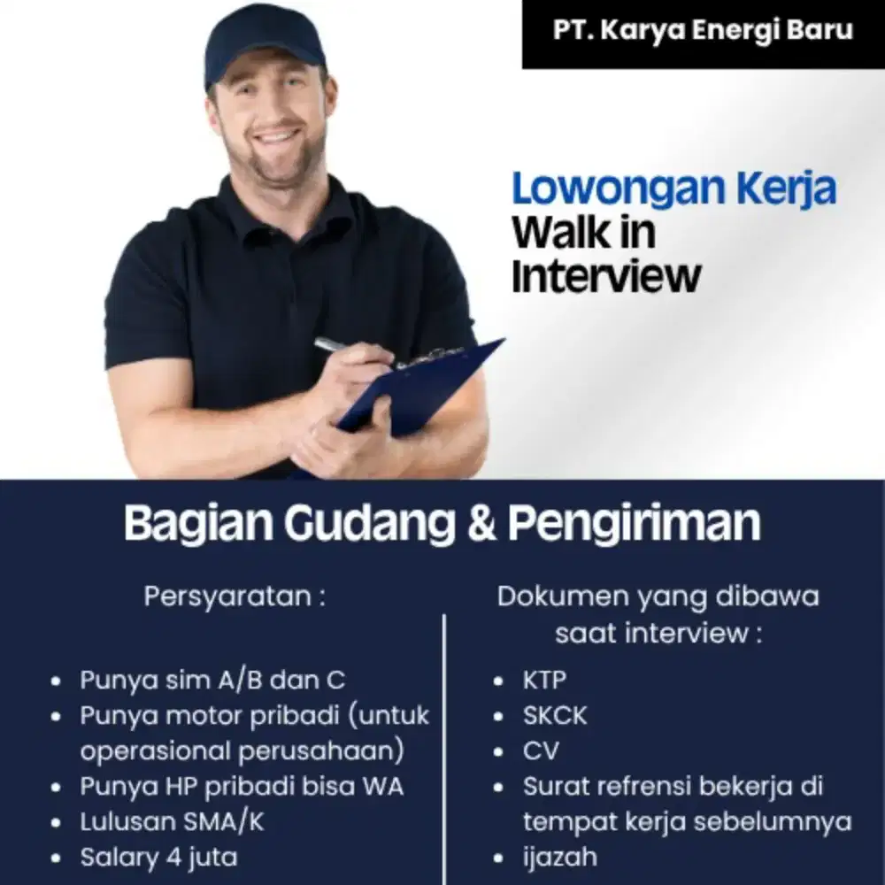 Lowongan Kerja Bagian Gudang & Pengiriman