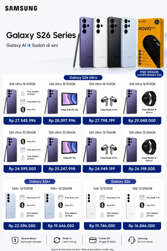 PROMO SAMSUNG CICILAN 0% HINGGA 24 BULAN TANPA DP SYARAT CUMA KTP