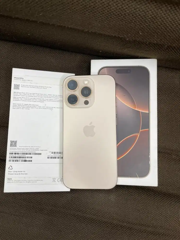 IPHONE 16 PRO 128GB GOLD RESMI IBOX ( minus tompel sesuai foto