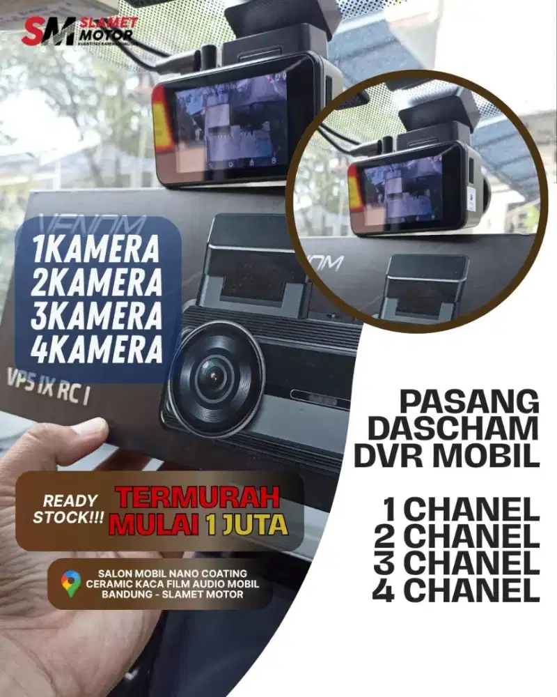 Alarm remot centrallok sensor parkir kamera kaca film gps dashcam