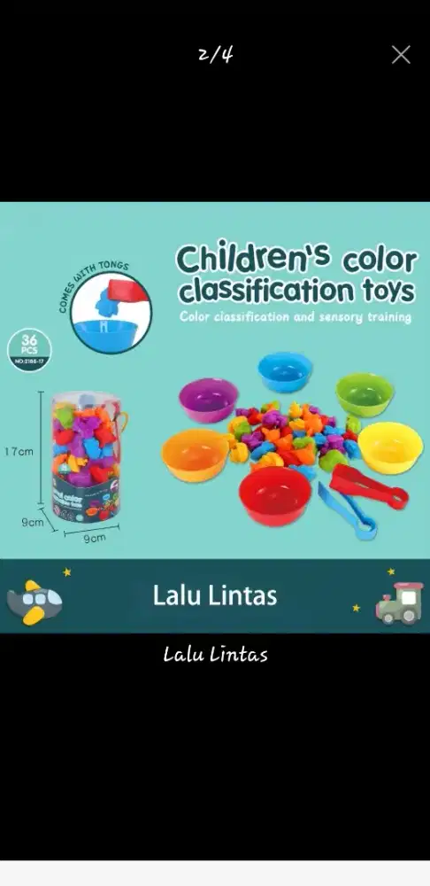 Poptoys Isi 36 pcs Mainan Anak Colour Classification Sorting