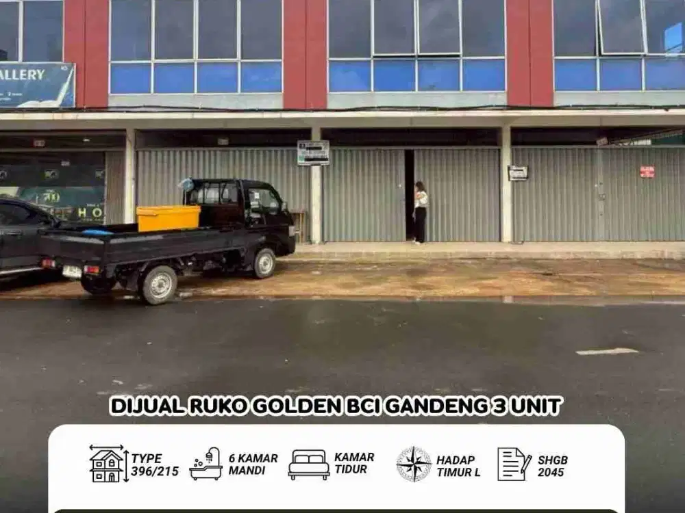 Dijual 3 unit ruko gandeng BCI 2,5 lantai