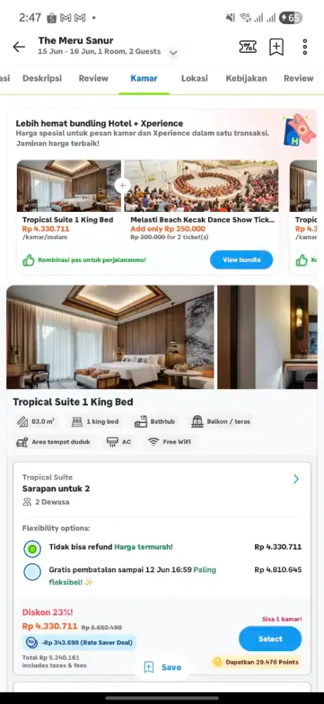 Voucher hotel the meru sanur