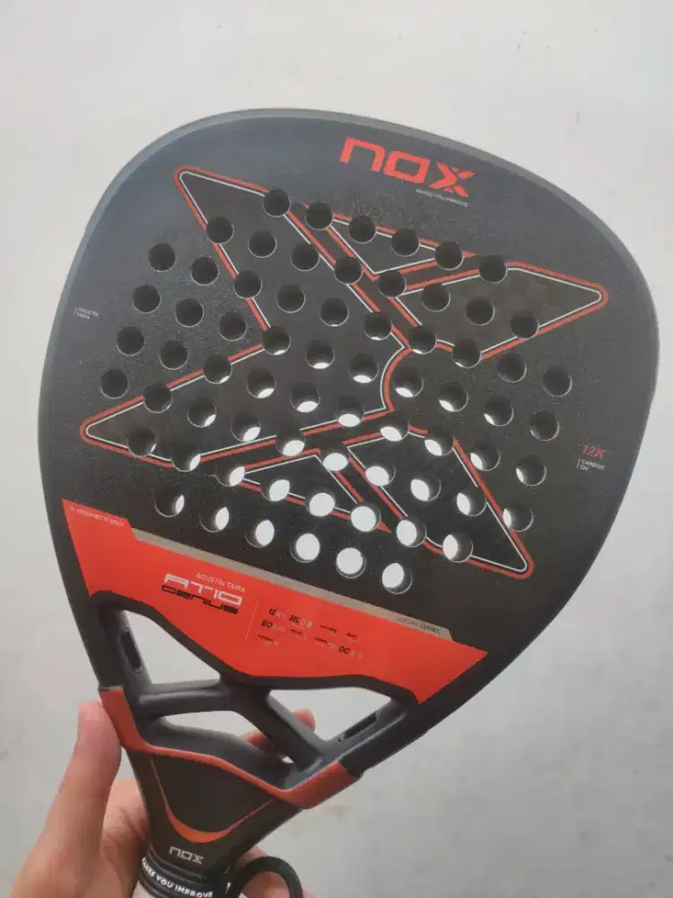 Raket Padel Second Nox at10 Genius Attack 12K Alum 2025 Agustin Tapia