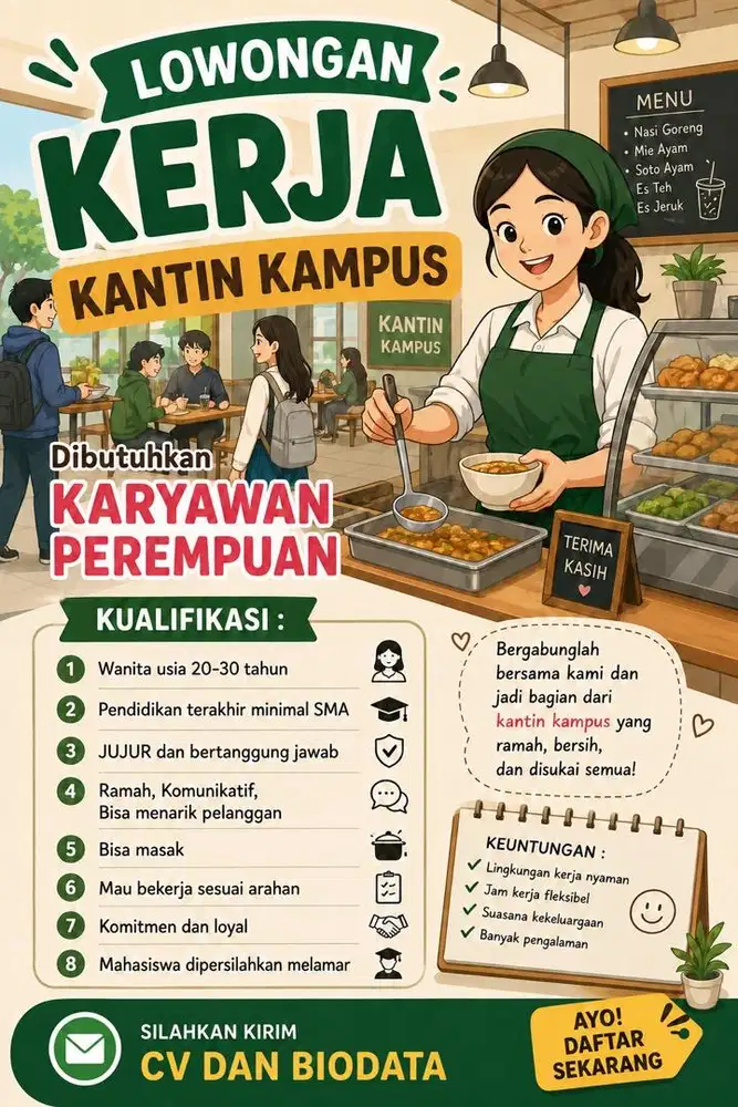Lowongan kerja kantin kampus unpam  viktor