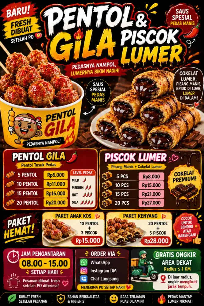 Pentol Gila & Piscok Lumer Jajanan Viral