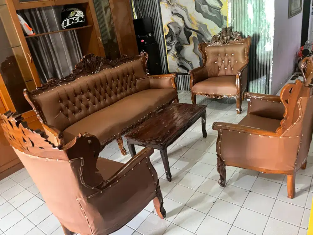 Kursi jati set coklat