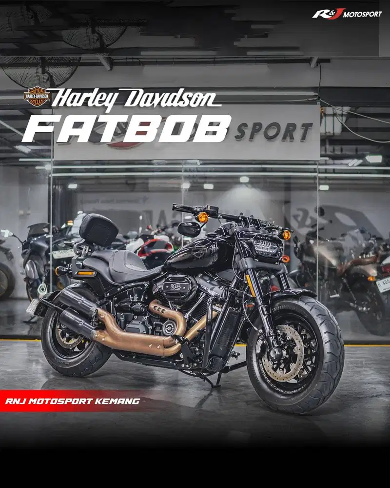 Harley Davidson Fatbob 114 tahun 2019 odo 9600 Knalpot V&H