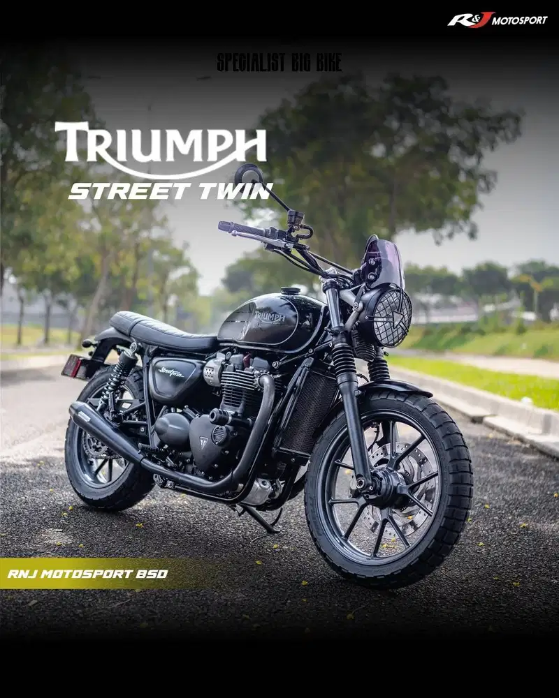 Triumph Street Twin Nik 2017 Warna Hitam Knalpot Vance&Hines
