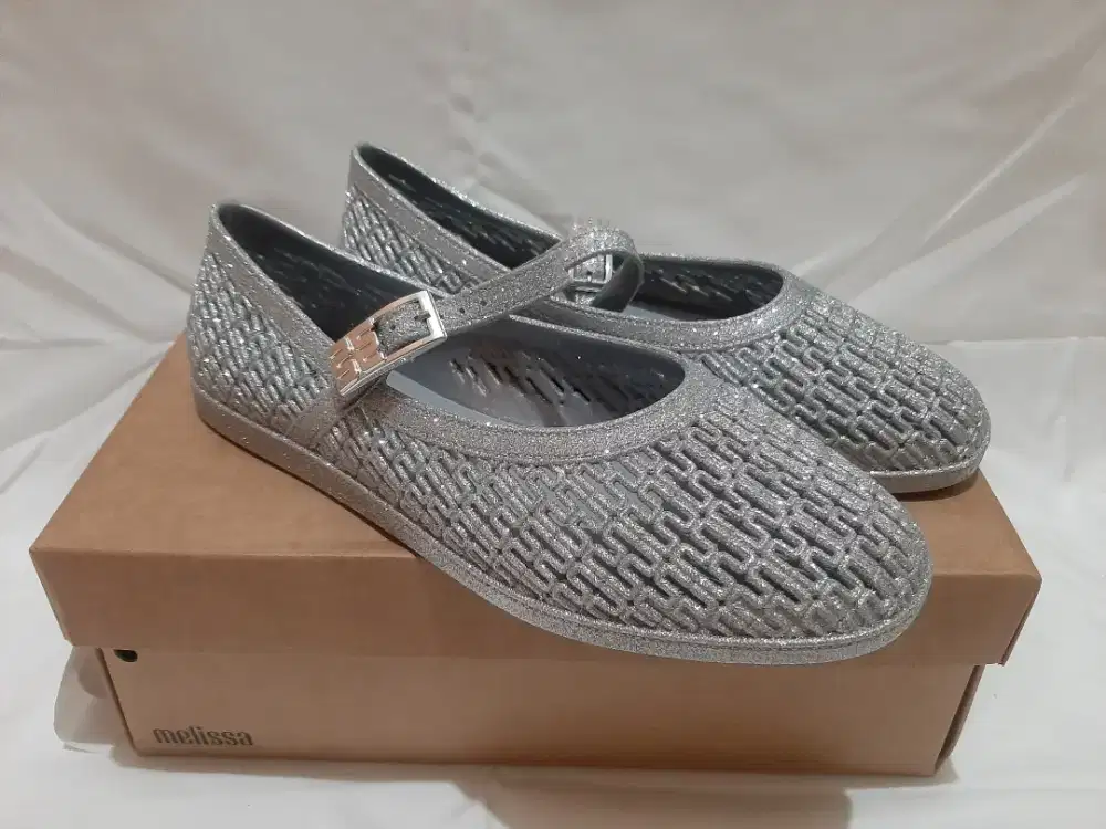 Sepatu Melissa Harper Glitter Silver size 39