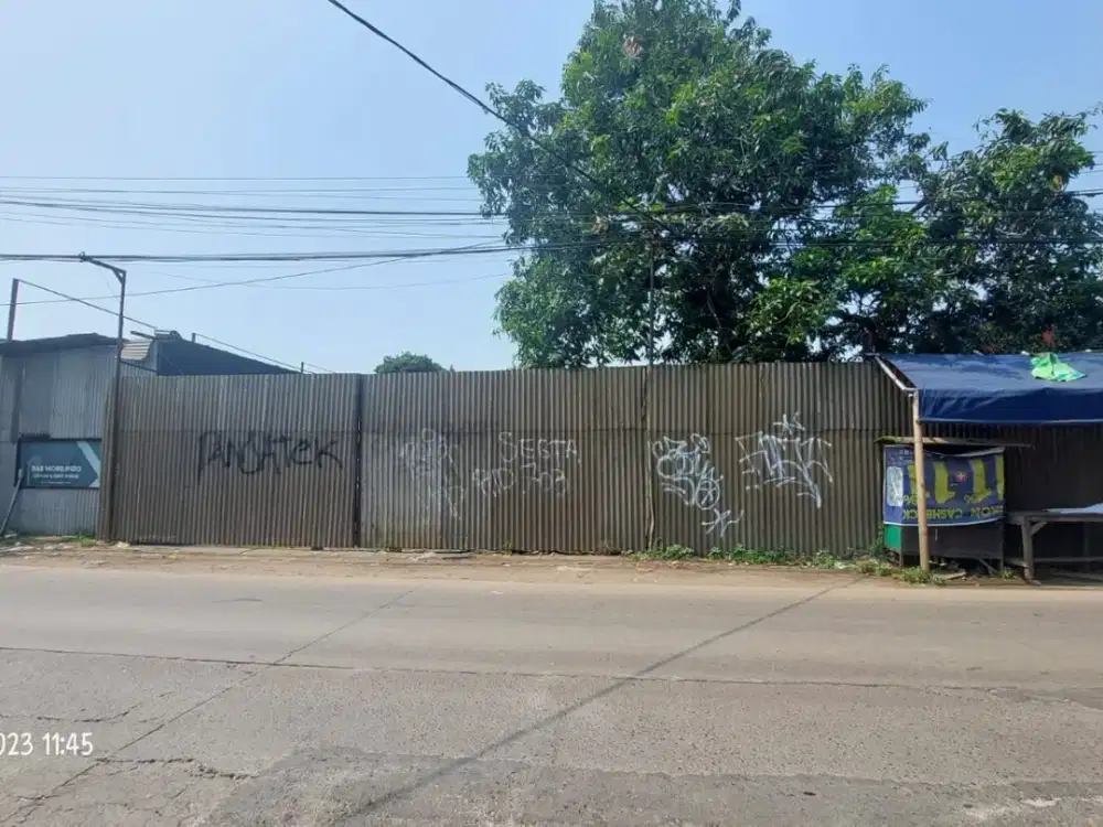 Disewakan lahan dengan lebar 15 di Jalan Raya Perjuangan Bekasi