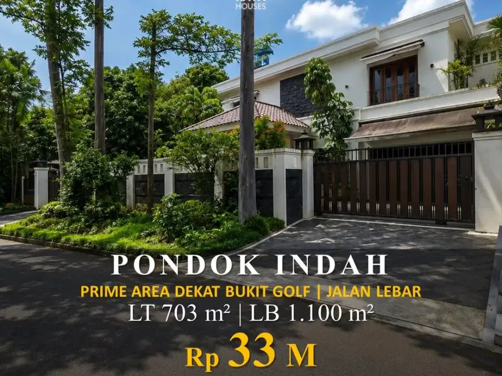 Pondok Indah 703/1100m² 2Lt Pool Musholla 4+3KT 33M Nego