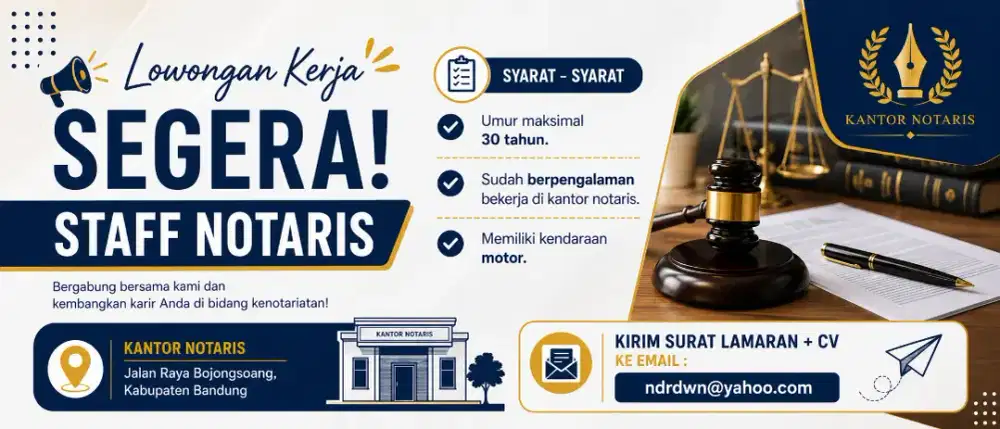 Lowongan kerja staff Notaris