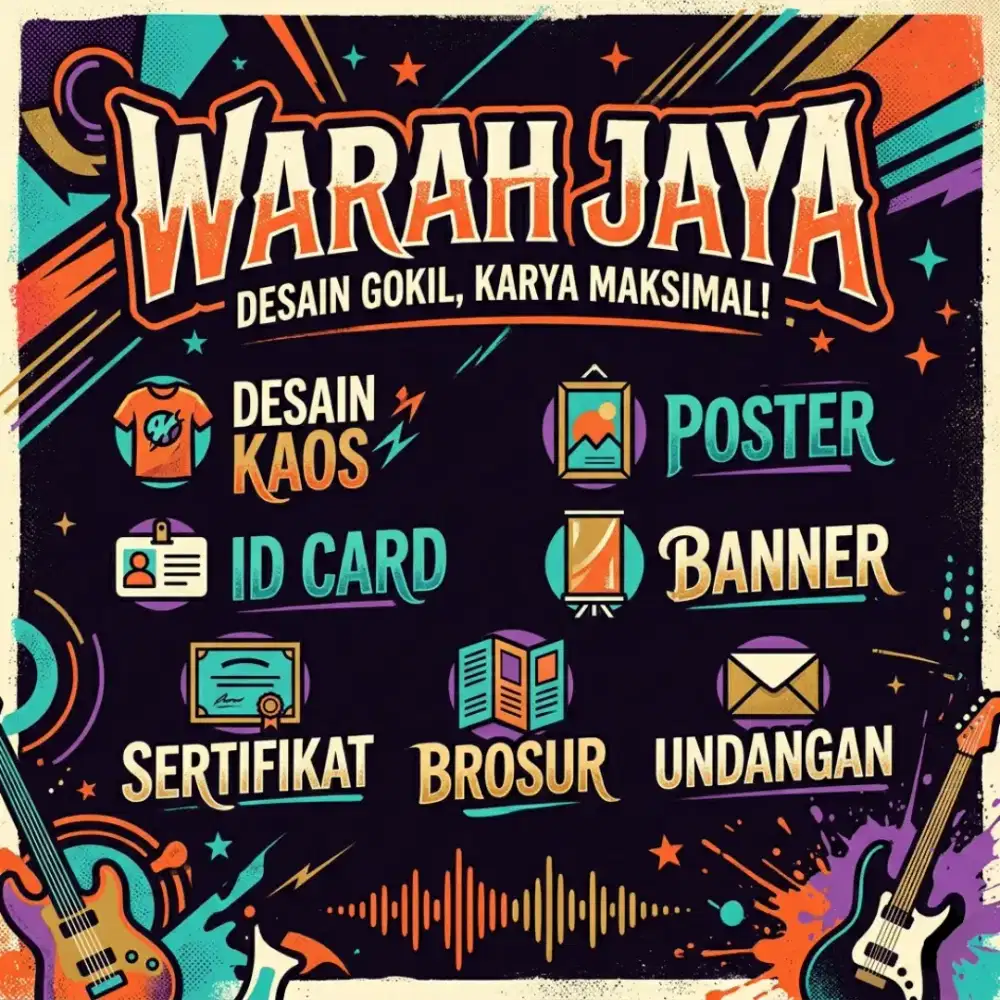 Jasa Desain Poster, Stiker, Kaos, PPT, Olah Data Excel, dll
