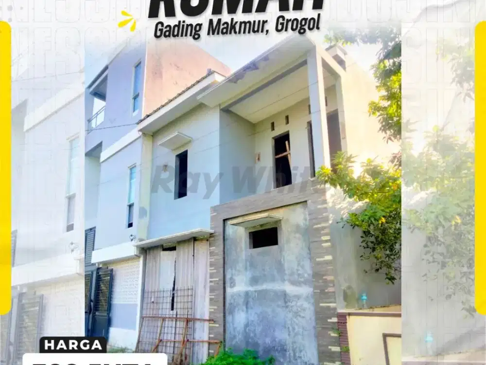 Rumah Modern Minimalis 2 Lantai Hadap Timur di Perum Gading Makmur Grogol Sukoharjo