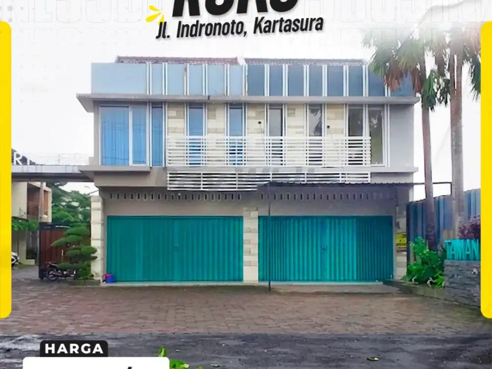 Disewakan Ruko Strategis 2 Lantai Siap Usaha Hadap Selatan di Taman Anggrek Jl. Indronoto Kartasura Sukoharjo