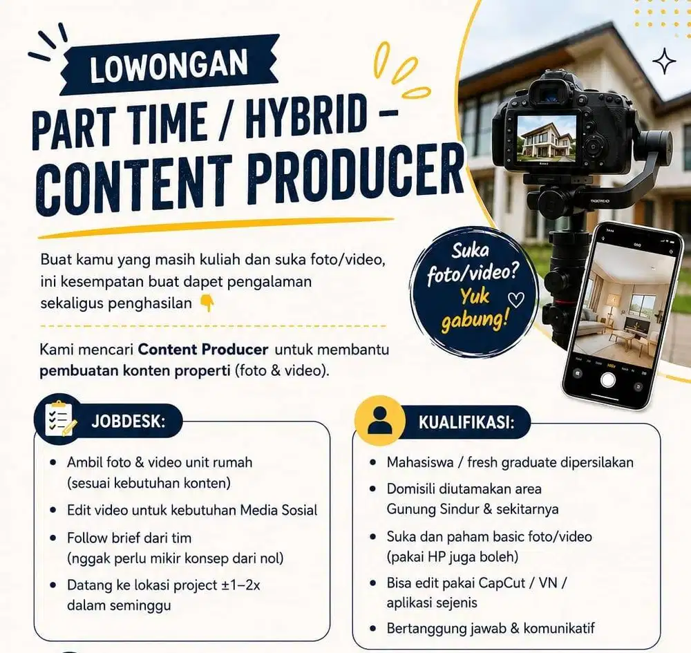 dibutuhkan content producer