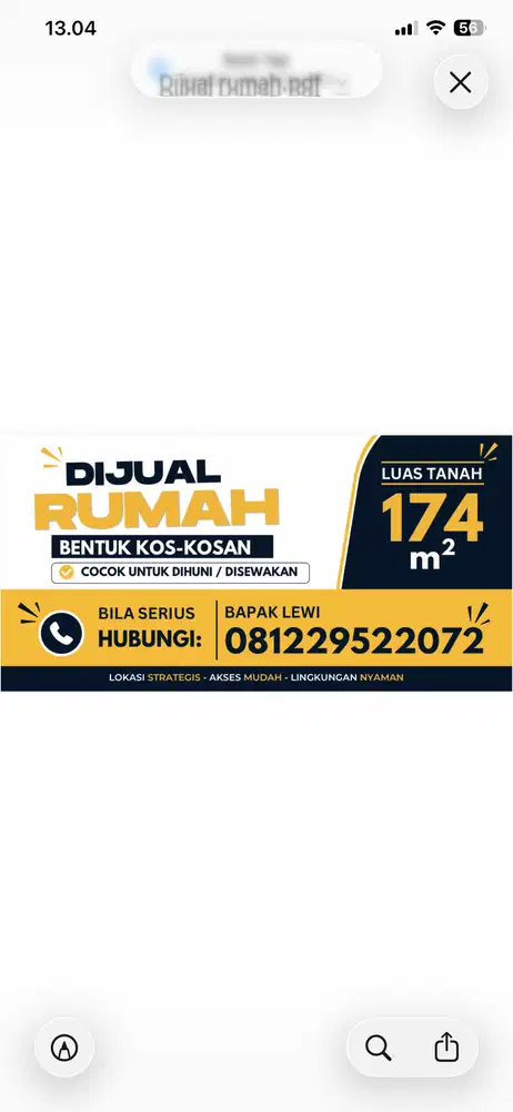 JUAL RUMAH UNTUK KOS KOSAN