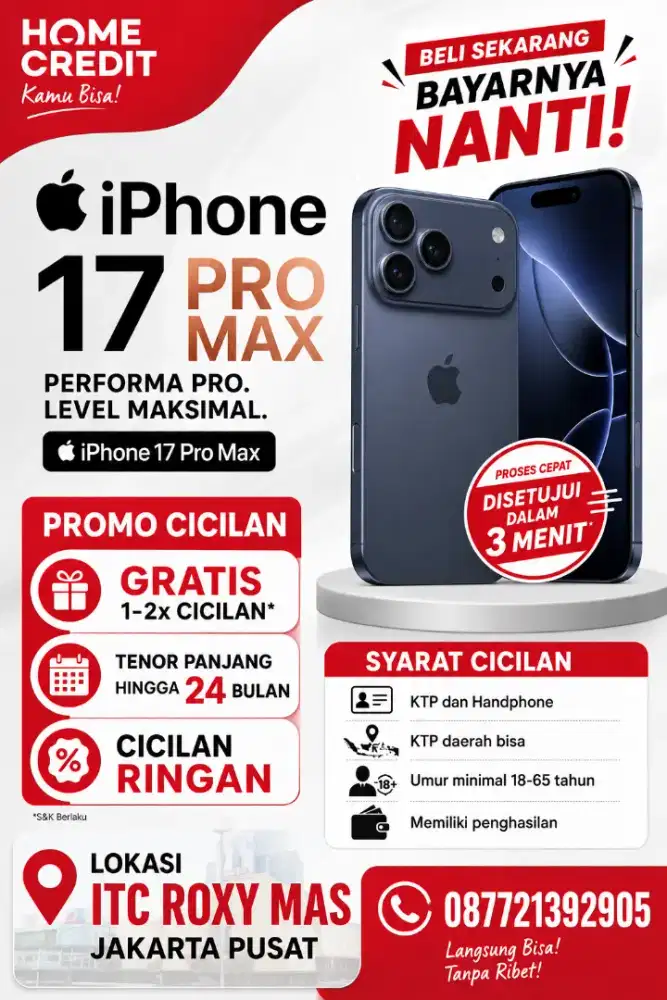 Promo cicilan iPhone 17 pro max