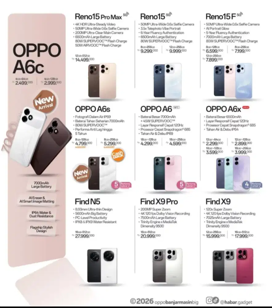 HP Camera Expert Oppo A6X hasil foto jernih Tahan Benturan Tahan Air