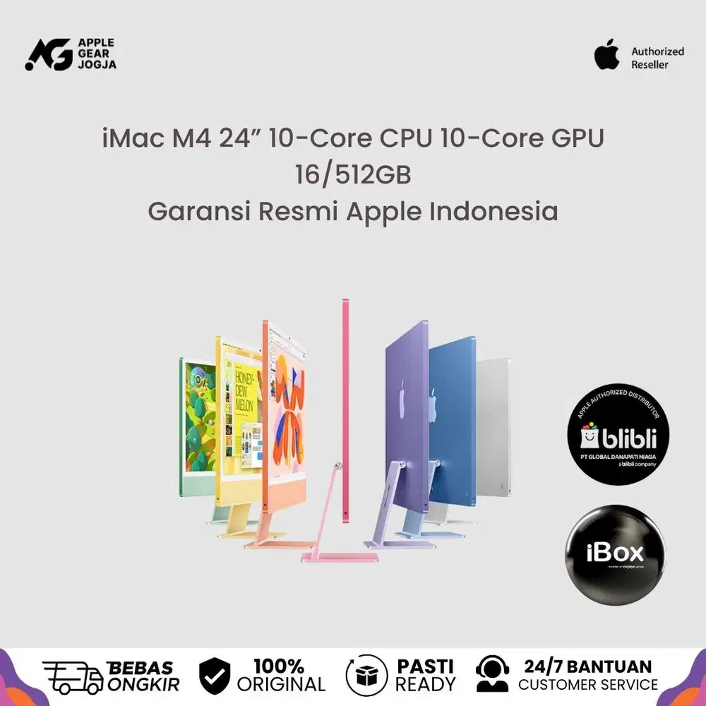 (iBox) New iMac M4 2024 24” Inch 16GB 512GB Garansi Resmi Indonesia