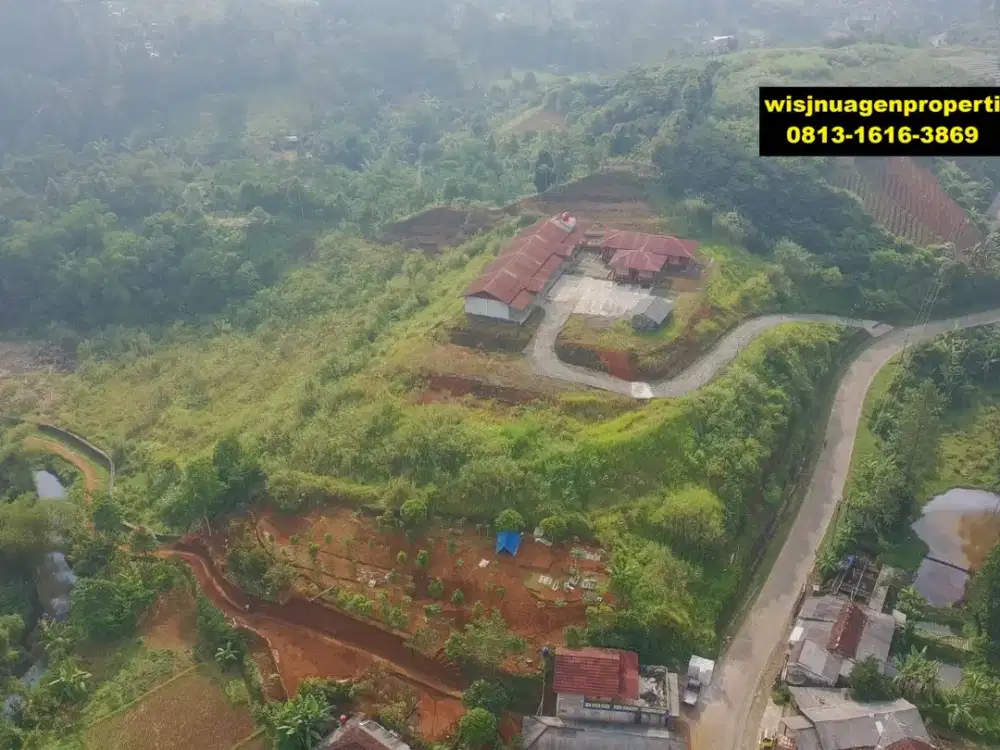 Tanah Bonus Villa Bangunan Pabrik Gudang View Luas Jauh Cantik Pinggir Jalan Raya