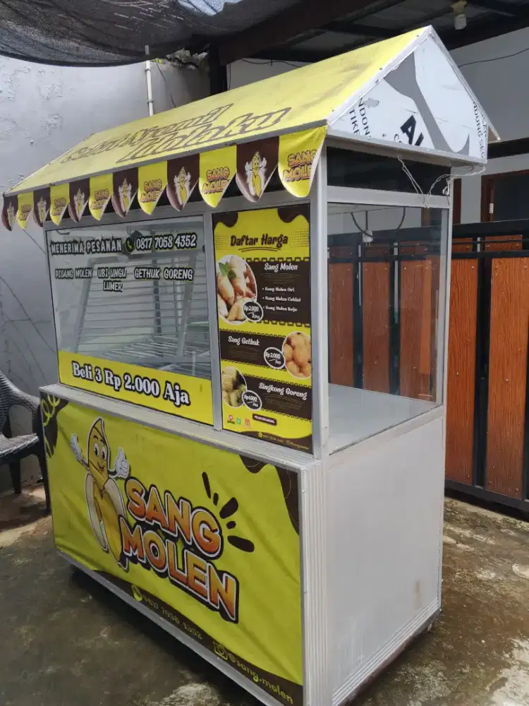 Gerobak Fried Chicken/Gorengan Aluminium Bekas Siap Pakai, Tapos Depok