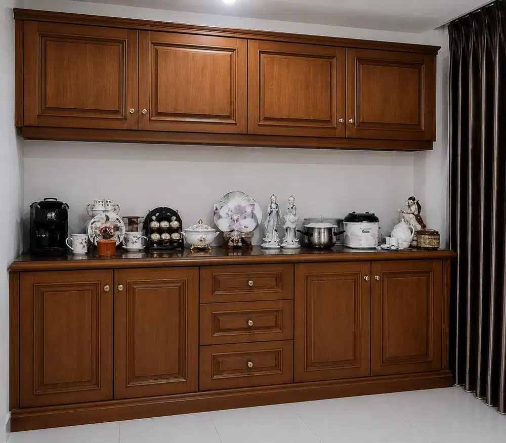 Kitchen Set Buffet & Rak Gantung Kayu Jati (Second)