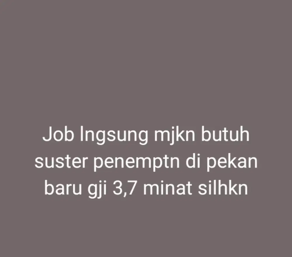 Loket suster yg berpengalaman