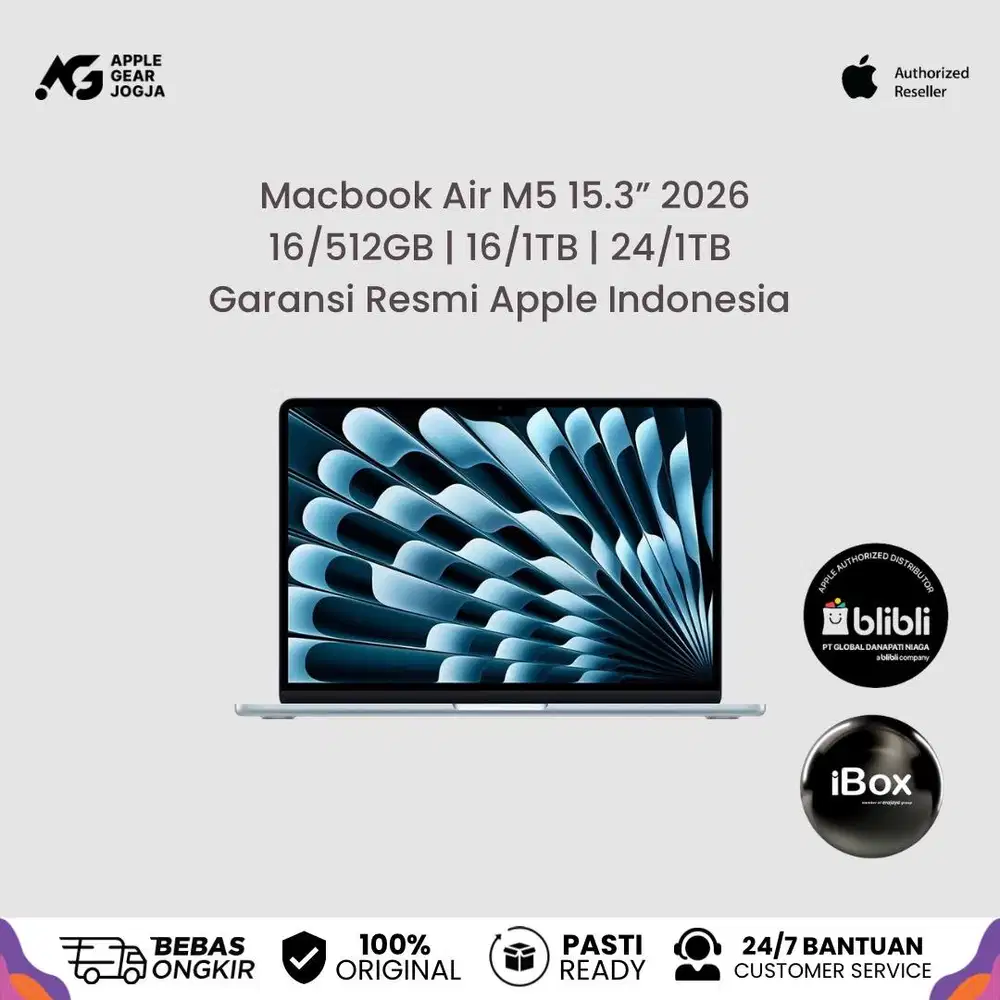(iBox) Macbook Air M5 15.3 Inch 2026 16GB 512GB  Resmi Indonesia