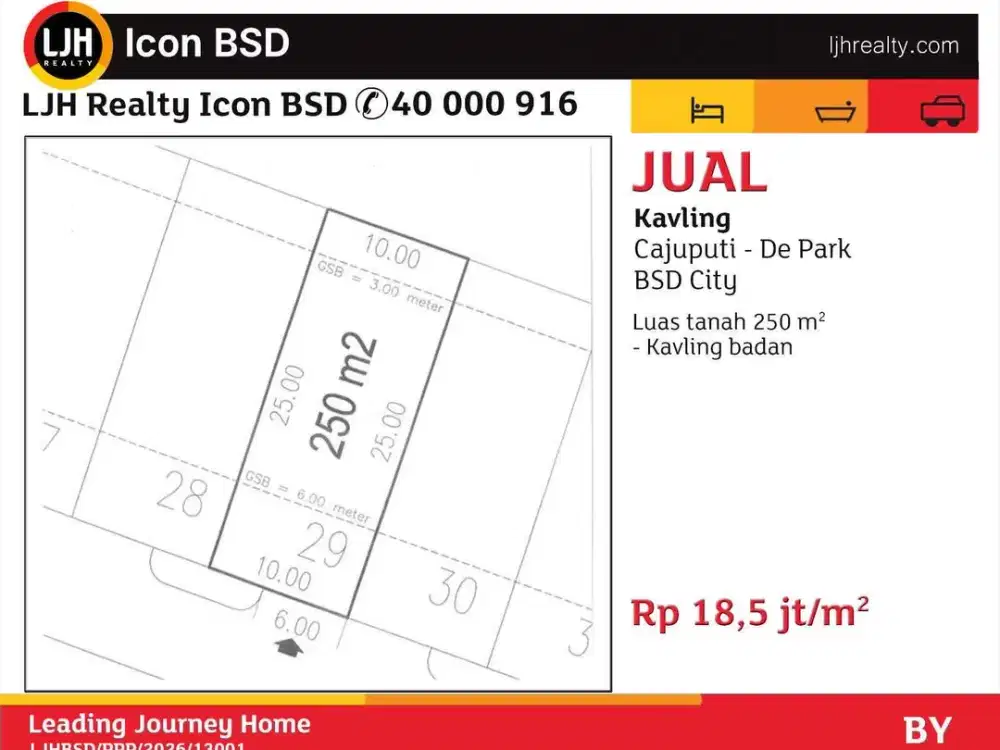 kavling di de park BSD cluster cajuputi