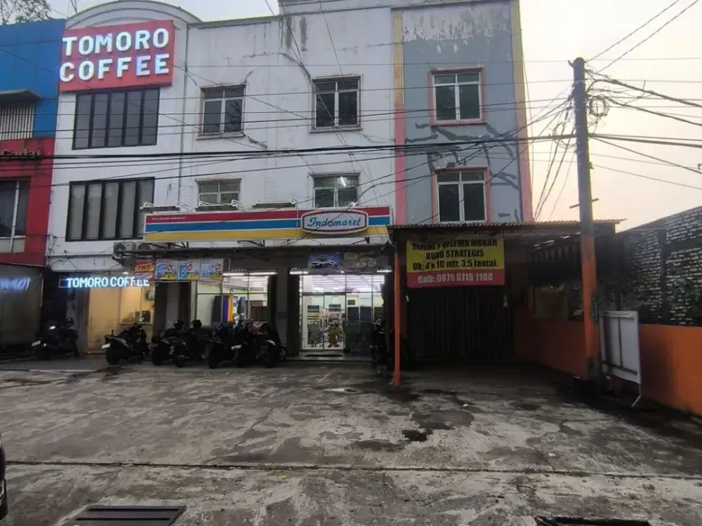 DIJUAL MURAH Jl Raya Bogor Cilodong Depok Ruko3.5 Lt 9x4 meterStrategis Dijual LT80m2 SEBELAH INDOMARET & JANJI JIWA