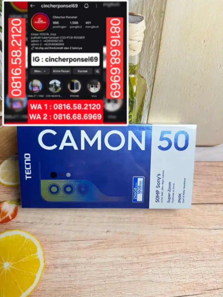 Jual hp baru new PROMO TECNO CAMON 50 8/256 Segel resmi