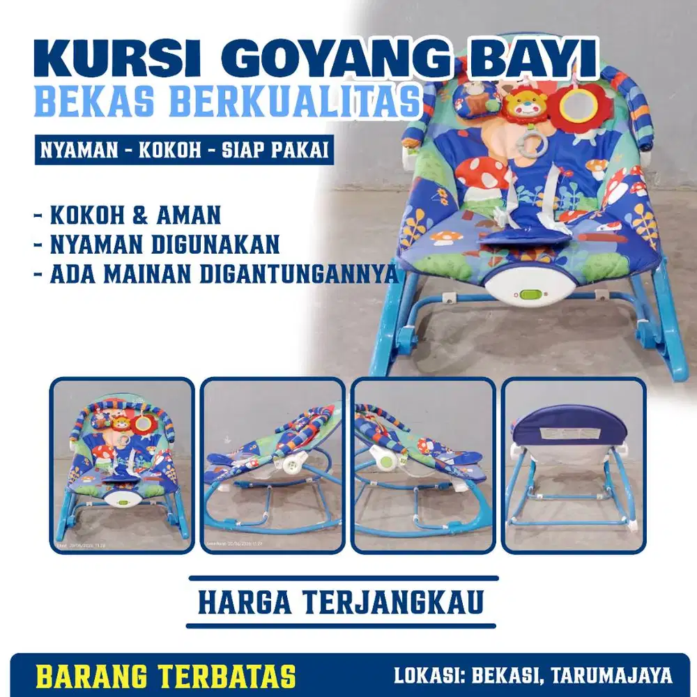 BOUNCER BAYI, KURSI AYUNAN BAYI, KURSI GOYANG BAYI BEKAS (BIRU)