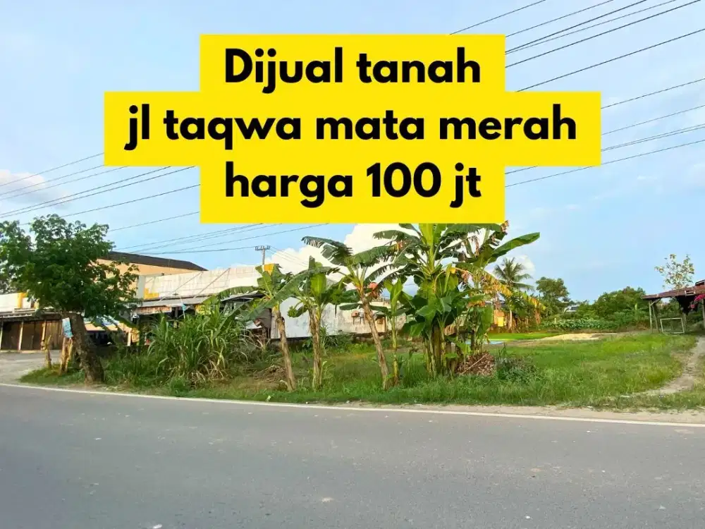dijual tanah area mata merah palembang jl taqwa