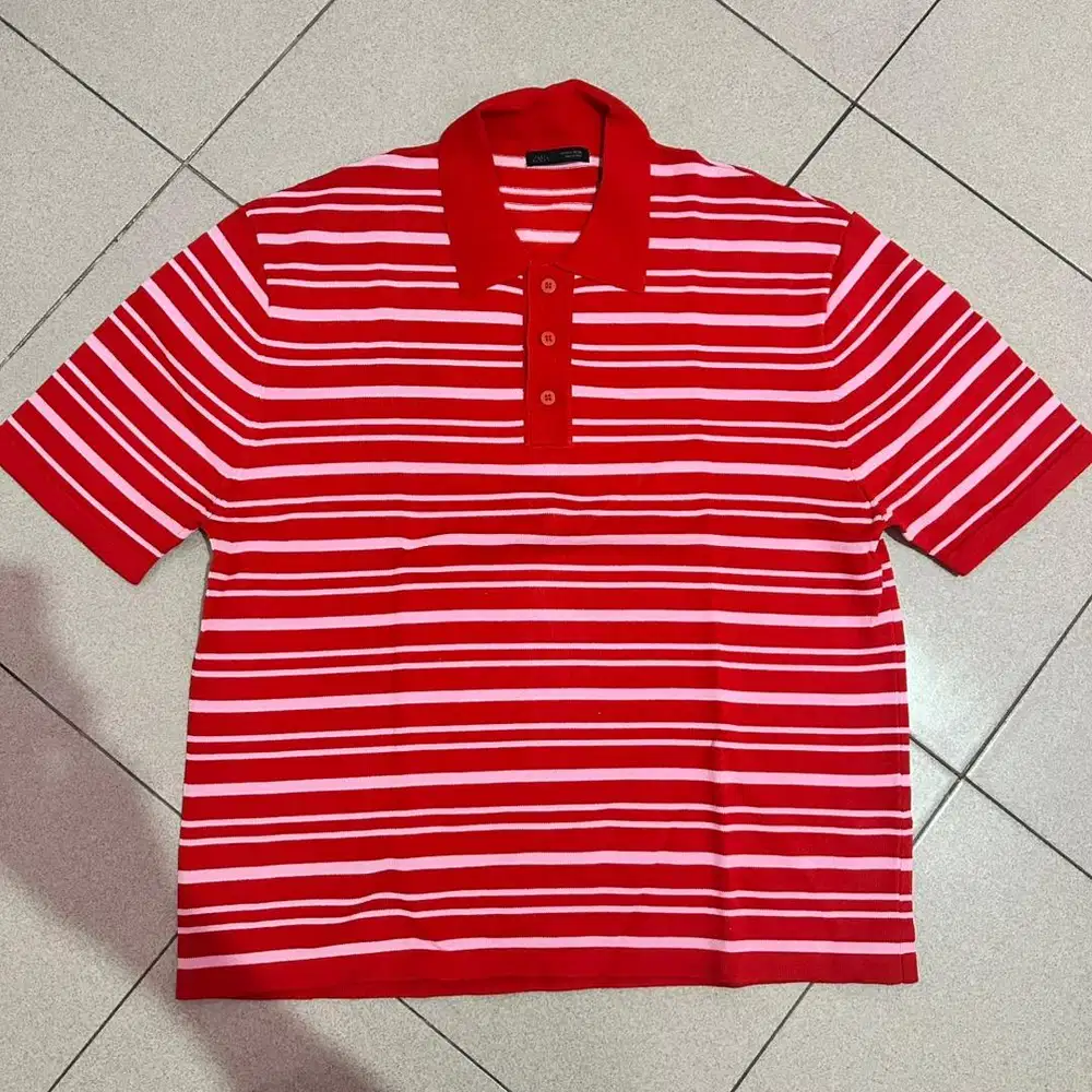 ZARA Polo Shirt // Garis Garis // Regular fit