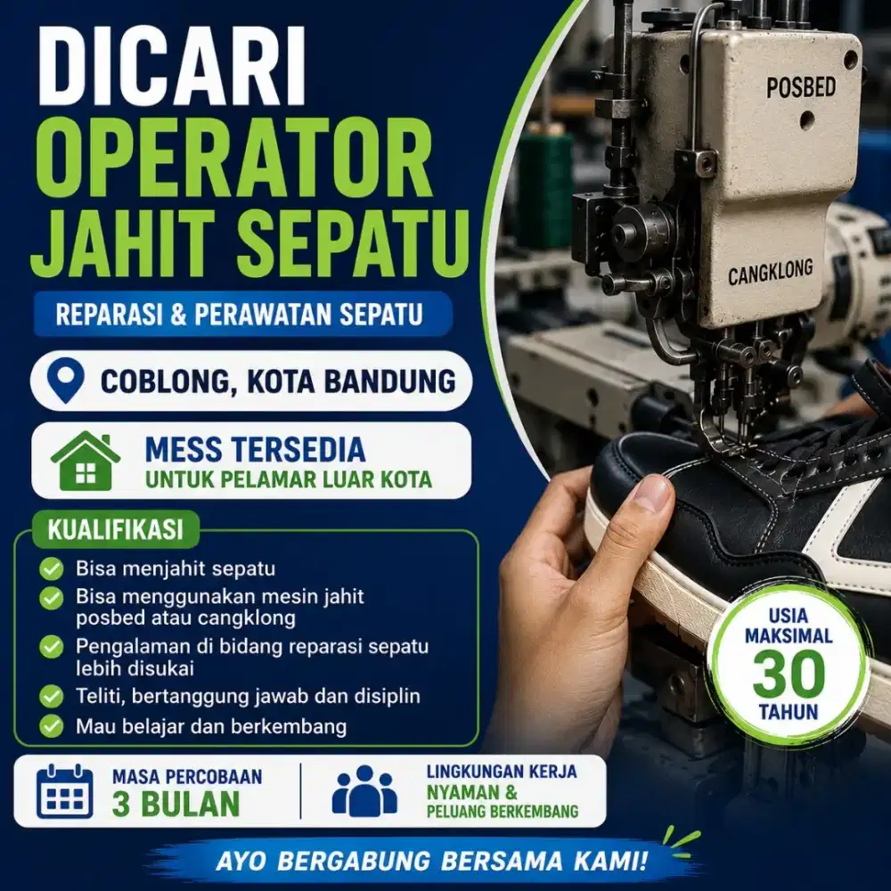 Oprator jahit upper sepatu