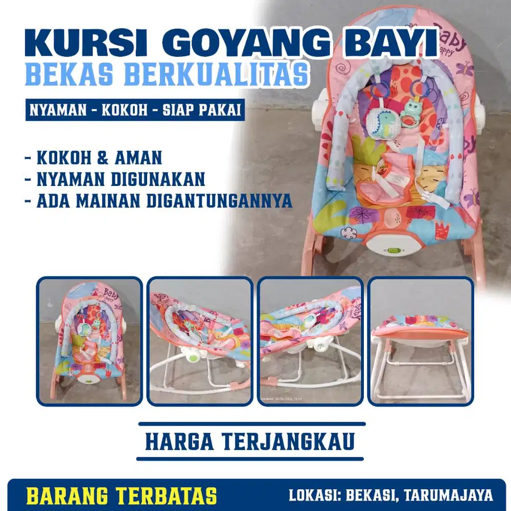 BOUNCER BAYI, KURSI AYUNAN BAYI, KURSI GOYANG BAYI BEKAS (PINK)