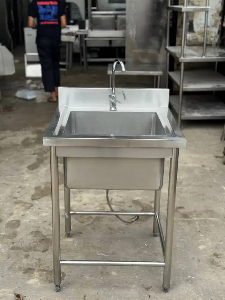 sink stainless 1 lubang 65 x 65 x 85 (50 x 50 x 30 )