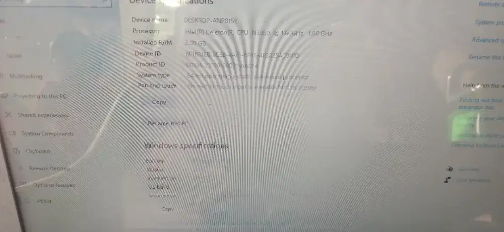 Laptop Asus x540s dan printer dcp t220