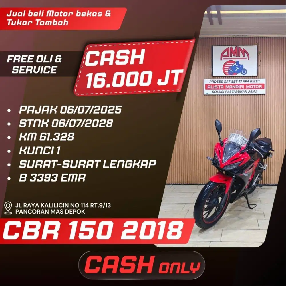 CBR 150 R 2018 CC 0% KREDIVO TOKPED SPAYLETTER INDODANA GOPAY ALISTA