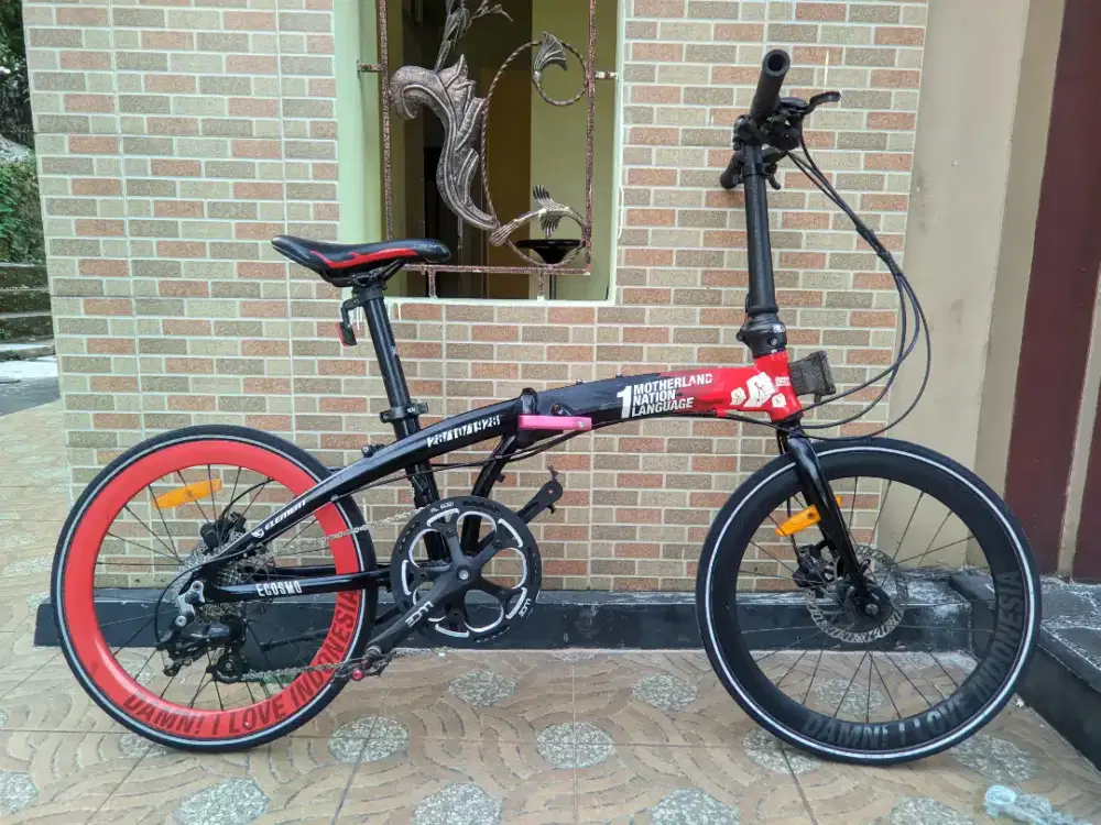 sepeda lipat element ecosmo 10speed rem hidrolik ukuran 20+ jangkrik