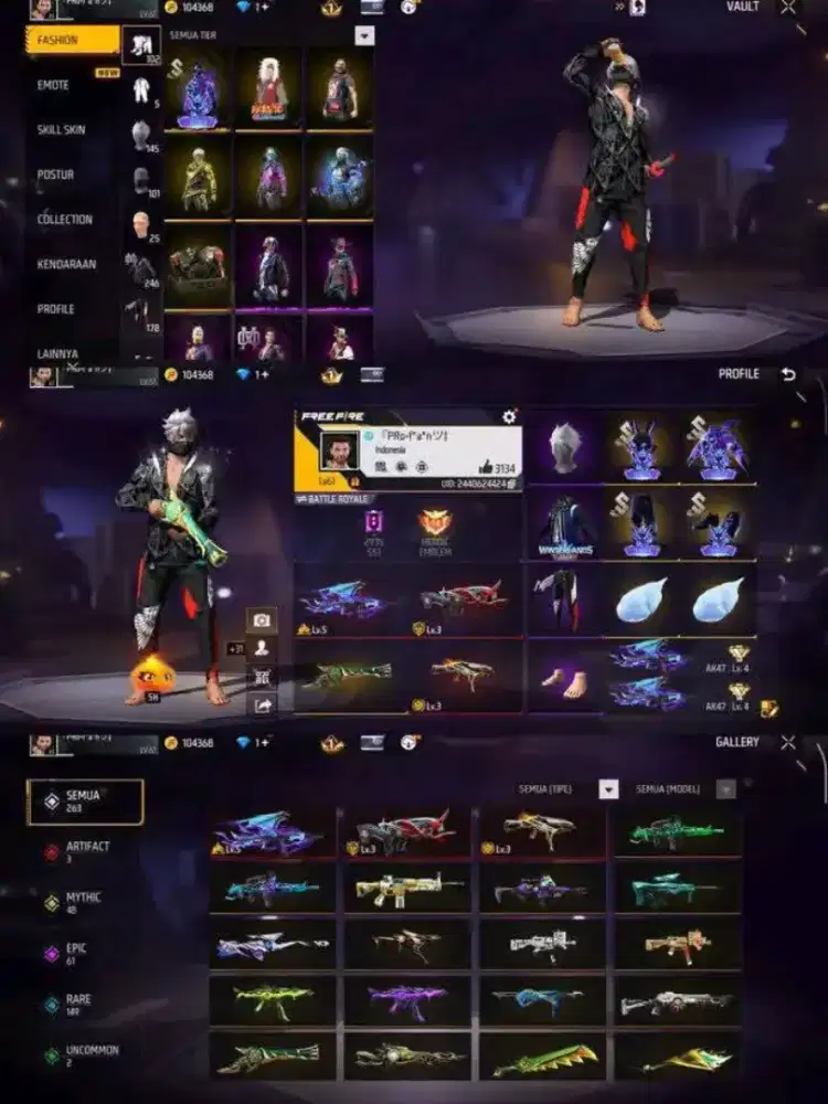 Ready jual akun epep free fire murah Aman dan Tepercaya