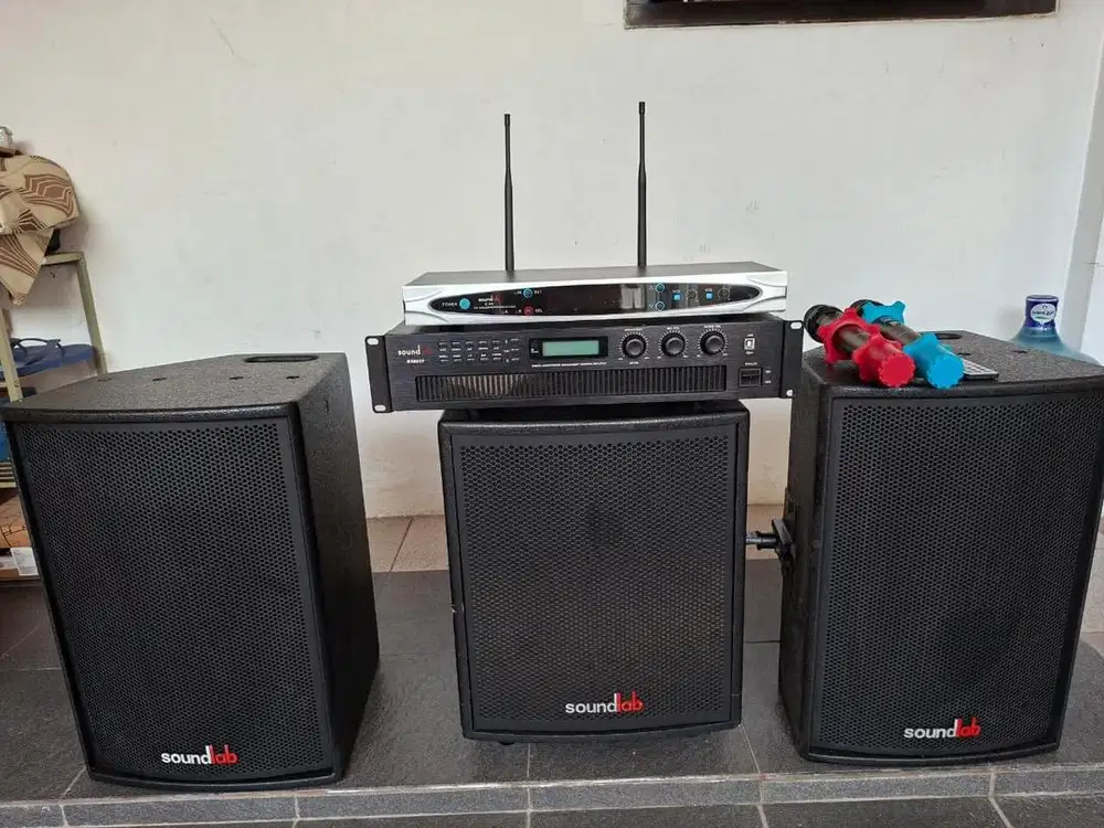 Audio Speaker Set Karaoke Merk Soundlab
