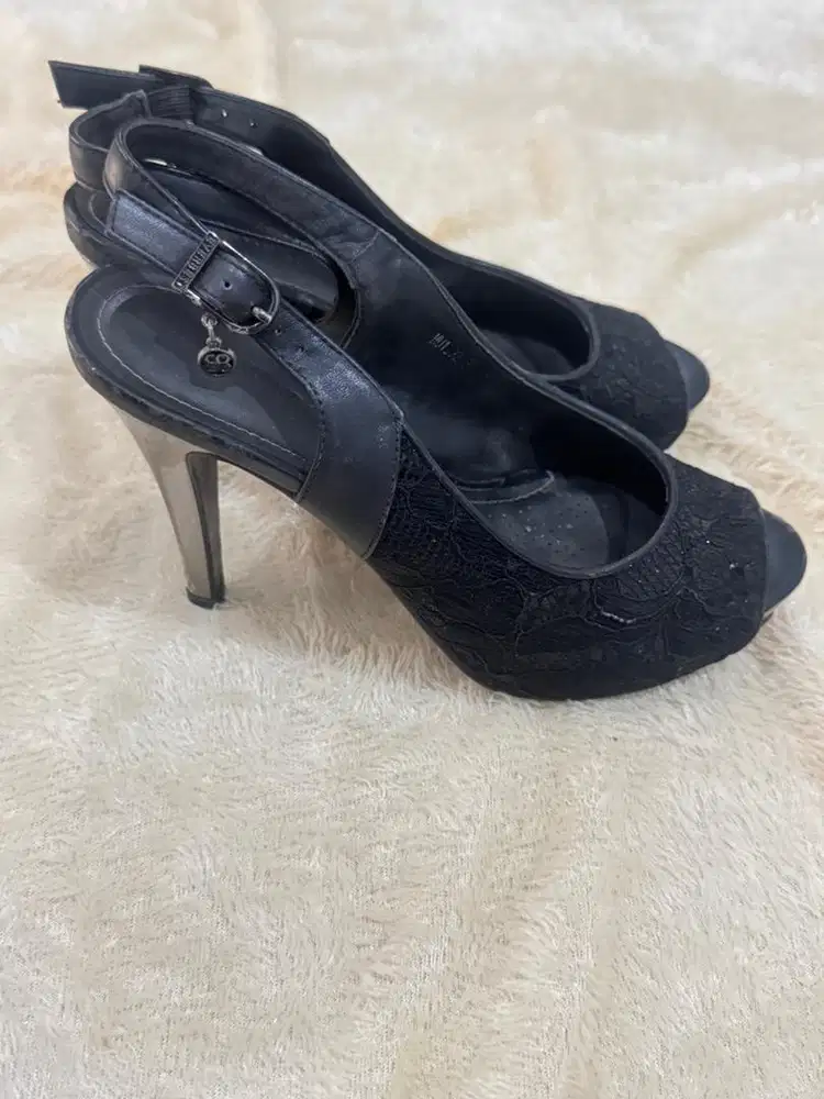 Lace Peep-Toe Slingback Heels merk Everbest