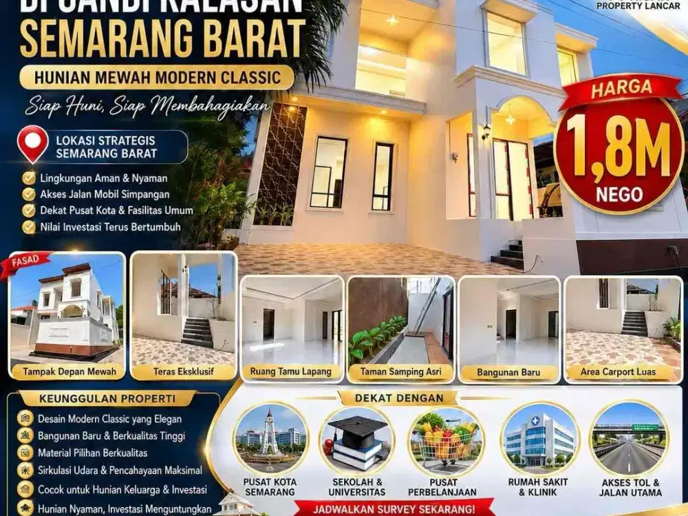 RUMAH MEWAH DESAIN MODERN DI KOTA SEMARANG AKSES DEKAT GERBANG TOL