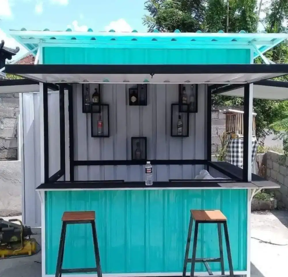 Booth container/gerobak stand jualan.