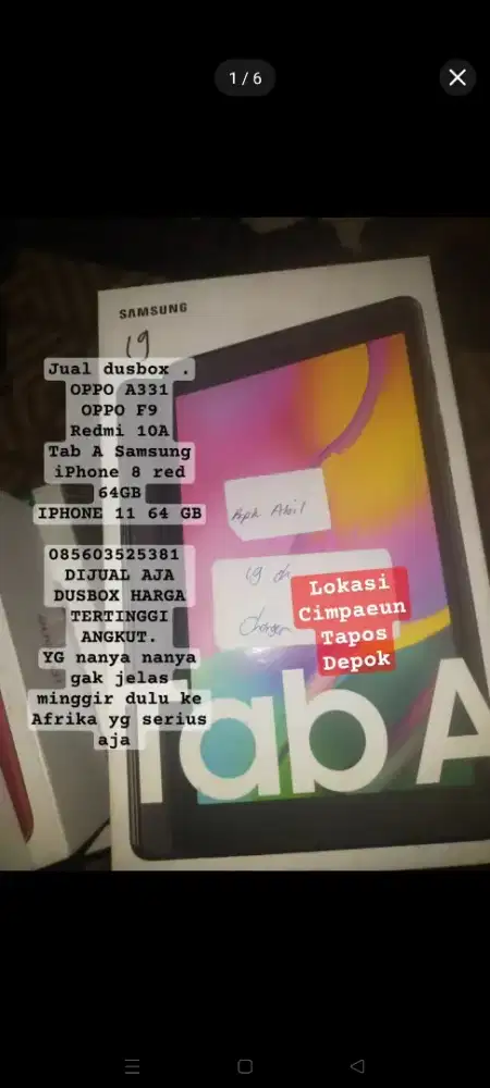 Dusbox hp bekas