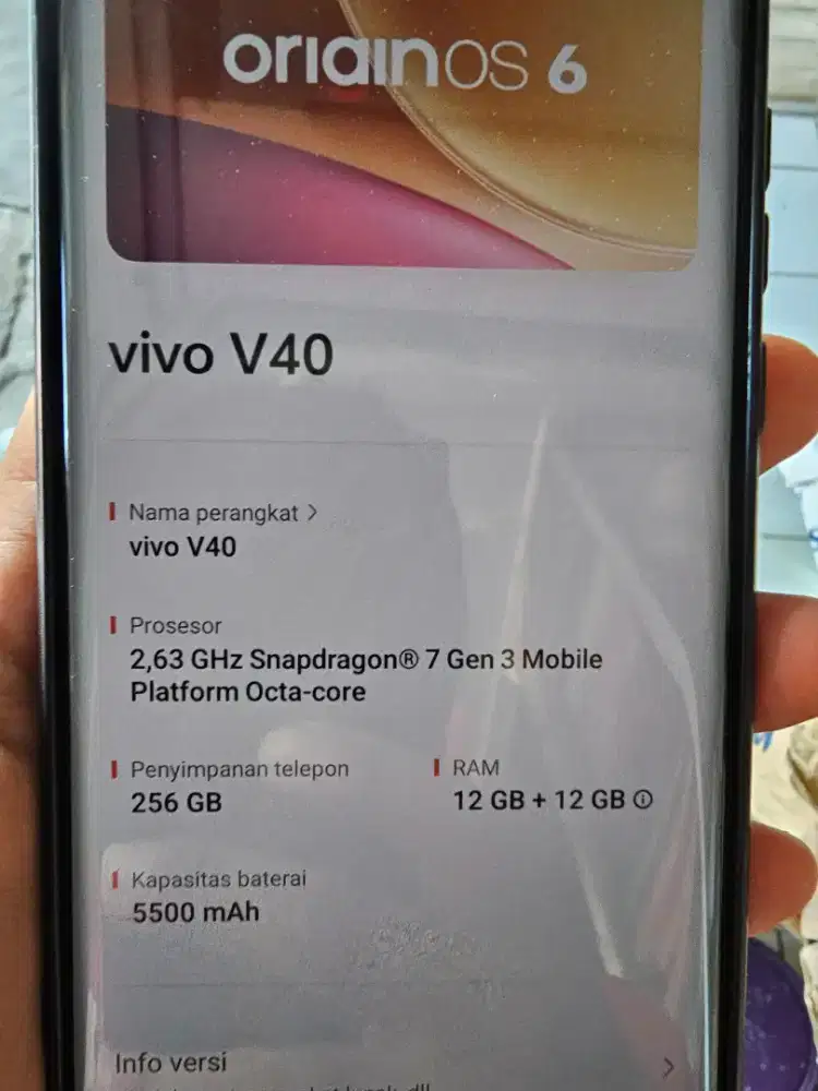 Di jual vivo v40 5g  ram 12+12 internal 256gb