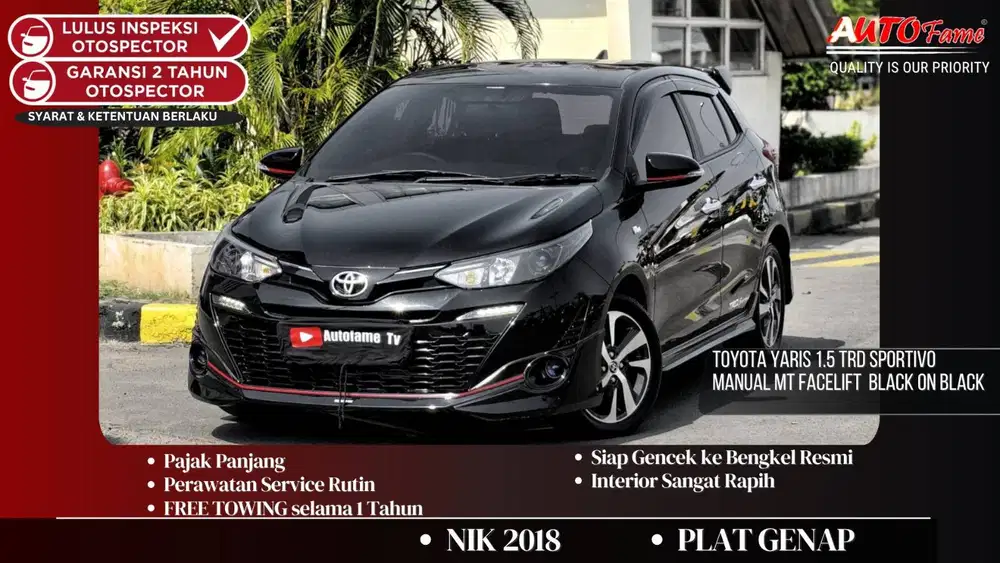 Toyota Yaris 1.5 TRD Sportivo Manual MT FACELIFT NIK 2018